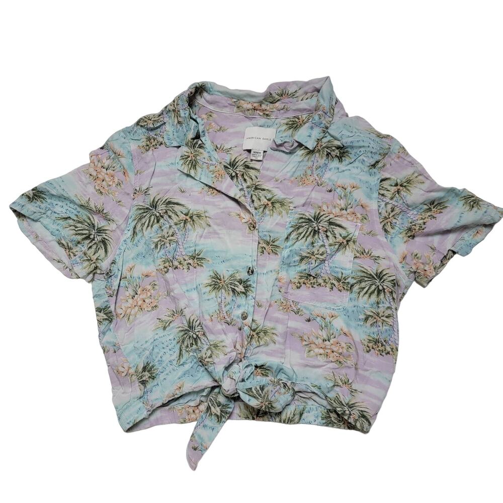 American Eagle Hawaiian Crop Top SZ Medium